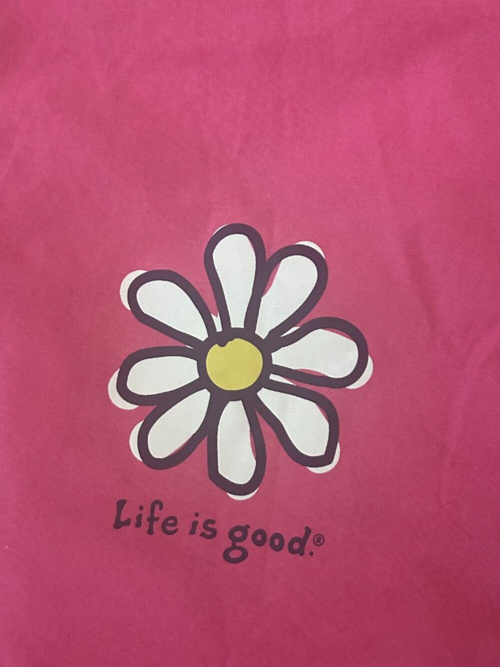 NWOT Life is Good Canvas Drawstring Backpack Daisy Logo Camp Overnight School Ne - Picture 3 of 11